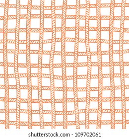 Seamless orange plaid rope pattern. Vector illustration
