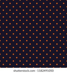 Seamless orange polka dot on purple background