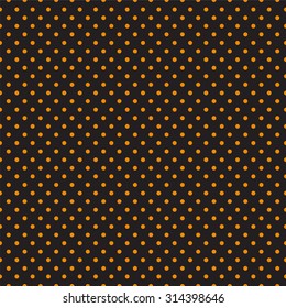 Seamless Orange Polka Dots On Black Background