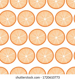 Seamless orange produce pattern. Repeat vector pattern.