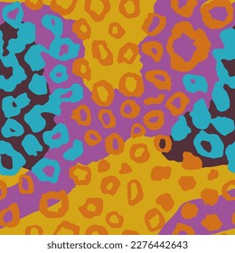 Seamless Orange Safari Isolated Skin Artwork Background. Yellow Endless Classic Modern Fur, Seamless Template Wallpaper. Continuous Gradient Jungle Surface Art.