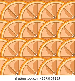 Seamless orange slices vector illustration 