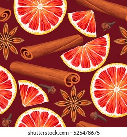 Seamless orange and spices