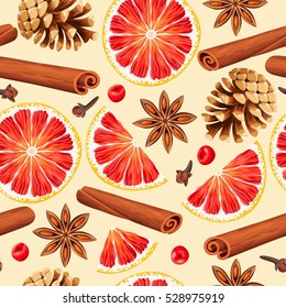 Seamless orange and spices