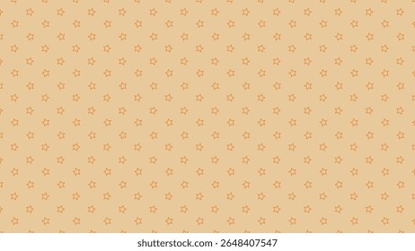 Seamless orange star outline pattern on pastel yellow background. Ideal for kids design, baby products, wrapping paper, cute digital wallpaper, or nursery art prints.