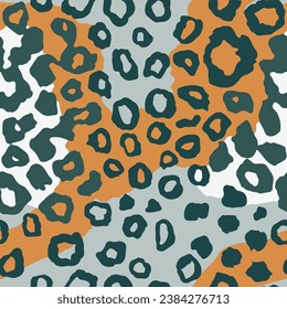 Seamless Orange Summer Artistic Skin Style Vector. Gradient Seamless Spring Simple Zoo, Seamless Lines Print. Repeated Black Leather Decor Background.