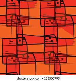 seamless orange texture (EPS 8) america ancient background wallpaper cubism impressionism