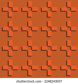 nahtlose orangefarbene, viktorianische Geometrie mit Mosaikverzierung