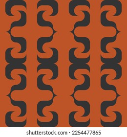 patrón geométrico victoriano sin soldadura de color naranja con adorno de mosaico