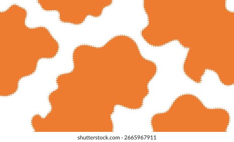 Padrão de couro de vaca cor de laranja e branco uniforme uma textura de impressão animal elegante e vibrante para fundos abstratos e designs modernos inspirados em fazendas