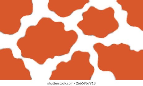Padrão de couro de vaca cor de laranja e branco uniforme uma textura de impressão animal elegante e vibrante para fundos abstratos e designs modernos inspirados em fazendas