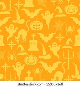 Seamless orange and yellow halloween background 