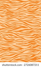 Patrón de cebra naranja sin costuras con rayas orgánicas fluidas, estampado animal de alto contraste para moda, textil, Fondo de pantalla y diseño de superficies.