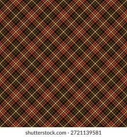 Naranja sin costuras, patrón de verificación de color negro. Diseño a cuadros para estampados. Patrón de repetición a cuadros.  с Tejido de tartán repetido. Tejido escocés de Vector. Textura de Ekose. Franela de Madras. Línea a cuadros.