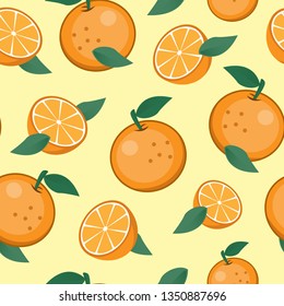 Seamless Oranges Fruit Pattern Background