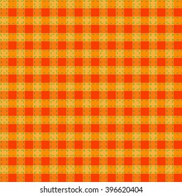 Seamless orange-yellow-green checkered pattern. Endless texture abstract geometric ornament background.