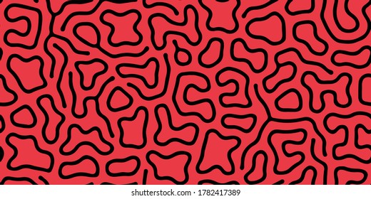 Patrón orgánico, biológico, sin foco. Formas abstractas como corales. Bio, diseño contemporáneo, moderno y sin fisuras. Aplicable al diseño textil, como impreso. Fondo de rayas corales. Ilustración del vector