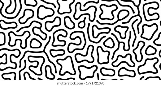 Patrón orgánico, biológico, sin foco. Formas abstractas como corales. Bio, diseño contemporáneo, moderno y sin fisuras. Aplicable al diseño textil, como impreso. Fondo de rayas corales. Ilustración del vector