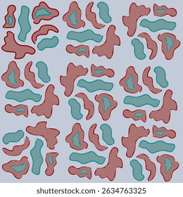 Seamless Organic Blob Camouflage Pattern in Muted Pastel Tones