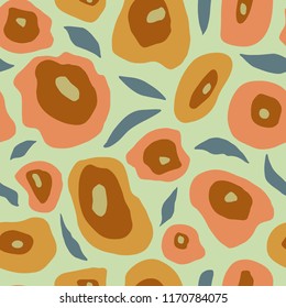 The seamless organic pattern with abstract flowers. Hand drawn spring overlapping nature background for your design.Textile, blog decoration, banner, poster, wrapping paper.