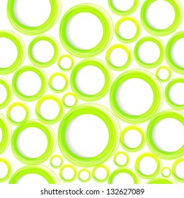 Seamless organic pattern with green circles. Eps10