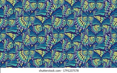 Patrón orgánico sin foco inspirado en el patrón de la mariposa. El formato está en vector fácil de editar y usar para diversos fines.