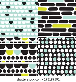 Seamless organic retro basic pastel geometric repeat pattern scandinavian style in vector