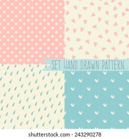 Seamless organic retro basic pastel geometric repeat pattern scandinavian style in vector