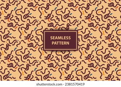Seamless Organic Rounded Lines And Drips Biological Patterns In vintage Colors Abstract Background
