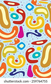 Seamless organic shape over blue as background pattern