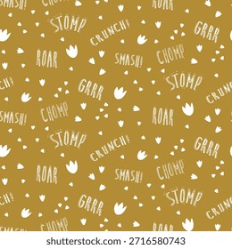 Seamless Organic White Elements Golden Pattern