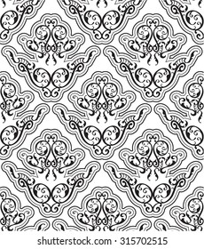 Seamless orient art pattern is on white