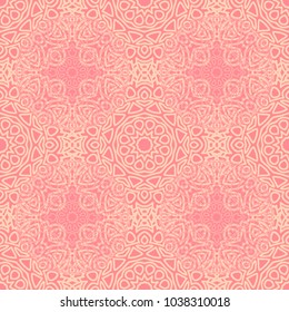 Seamless Orient Pattern made of Ethnic Mandalas. Lacy Grid  for Rapport, Print, Textile. Damask Ornament for Wallpaper in Vintage Style. Islam, Arabic, Indian, Ottoman Pattern