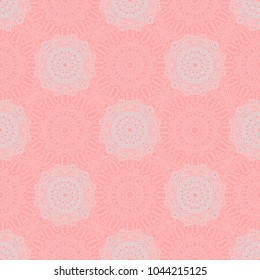 Seamless Orient Pattern made of Ethnic Mandalas. Lacy Grid  for Rapport, Print, Textile. Damask Ornament for Wallpaper in Vintage Style. Islam, Arabic, Indian, Ottoman Pattern