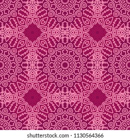 Seamless Orient Pattern made of Ethnic Mandalas. Lacy Grid  for Rapport, Print, Textile. Damask Ornament for Wallpaper in Vintage Style. Islam, Arabic, Indian, Ottoman Pattern