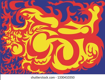 Seamless oriental abstract pattern, colorful eastern flat texture for wrapping and decoration