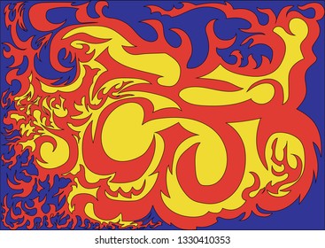 Seamless oriental abstract pattern, colorful eastern flat texture for wrapping and decoration