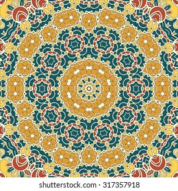 Seamless Oriental Background for greeting card, Brochure, Card or Invitation with Islamic, Arabic, Indian, Ottoman, Asian motifs. Abstract Retro Stylized flowers wallpaper Endless. 