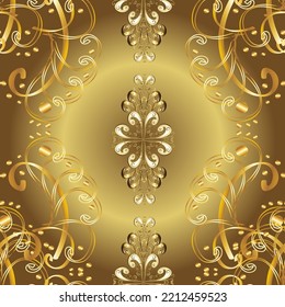 seamless oriental classic golden pattern. vector abstract background with golden repeating elements on a colors.