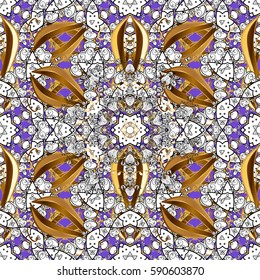 Seamless oriental classic golden pattern. Vector abstract background with repeating elements on background. Vector illustration.