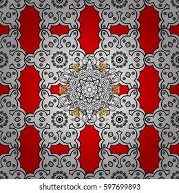 Seamless oriental classic golden pattern. Vector abstract background with repeating elements on background. Vector illustration.