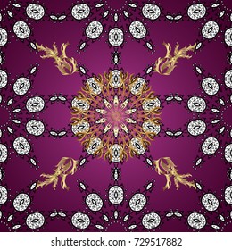 Seamless oriental classic golden pattern. Vector abstract background with golden repeating elements on a dark background.