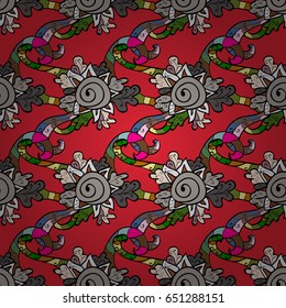 Seamless oriental classic ornamental pattern. Vector abstract background with repeating elements on colorful background. Vector illustration.