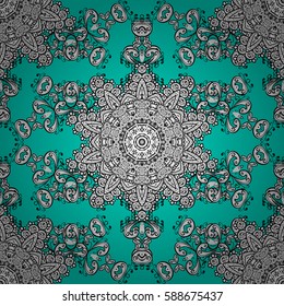 Seamless oriental classic white pattern. Vector abstract background with white repeating elements on a blue background.
