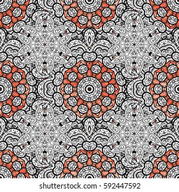 Seamless oriental classic white pattern. Vector abstract background with white repeating elements on a background.