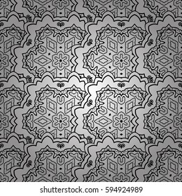 Seamless oriental classic white pattern. Vector abstract background with repeating elements ornament. Vector illustration.