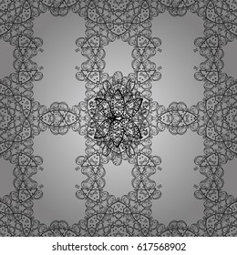 Seamless oriental classic white pattern. Vector abstract background with white repeating elements on a gray background.