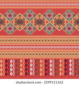 Seamless oriental ethnic ,geometric seamless patterns Aztec Navajo Native American tribal ethnic colorful for textile printing ,For Curtain, Carpet, Wallpaper,  Wrapping, Batik, skirt or Clothes , etc