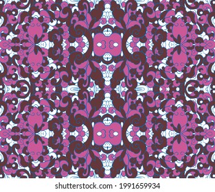 Nahtlose orientalische Blumenmuster. Traditionelle Blumenmuster für Stoff, Tapeten und Hintergründe. Ziergarten Blumen und Blätter.