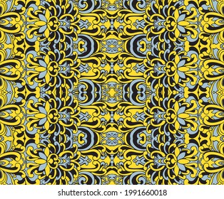 Nahtlose orientalische Blumenmuster. Traditionelle Blumenmuster für Stoff, Tapeten und Hintergründe. Ziergarten Blumen und Blätter.